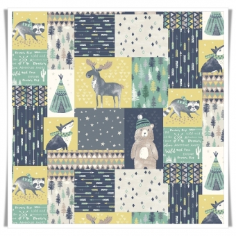 Fat quarter tela estampada osos y alces