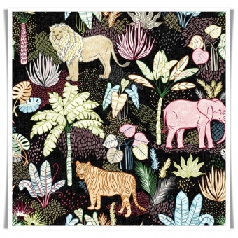 Fat quarter de tela estampada flora y fauna