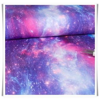 Retal tela licra estampada galaxy