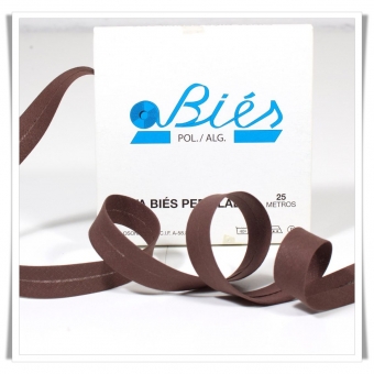 Venta de rollo de bies 18mm color marrón chocolate