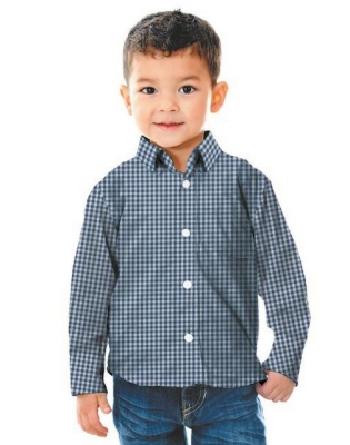 Camisa con tela vichy cuadro pequeño