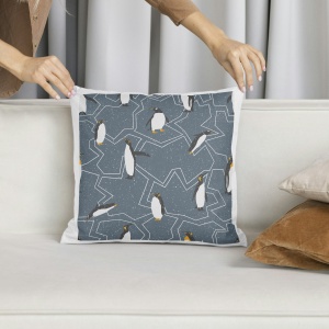 Almohada tela pinguinos