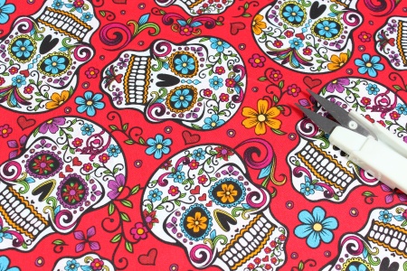 Detalle tela calaveras