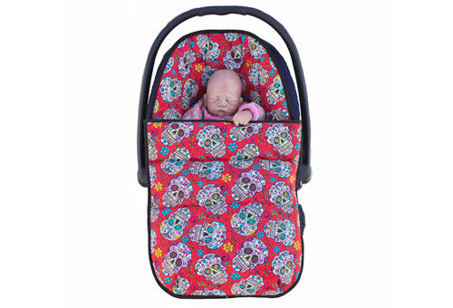 saco bebe calaveras rojo